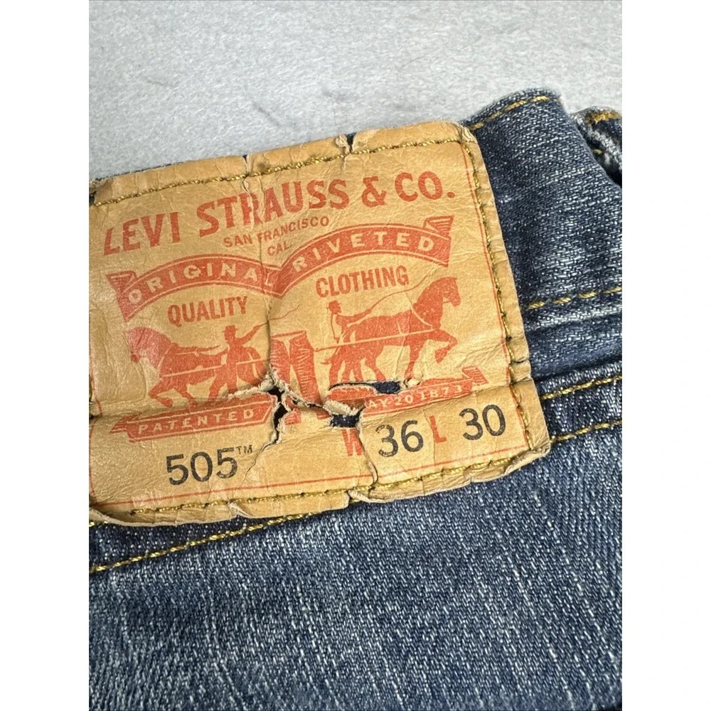 Levis 505‎ Stretch Jeans Mens Size 36x30 Denim Regular Fit Straight